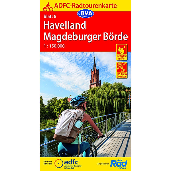 ADFC-Radtourenkarte 8 Havelland Magdeburger Börde 1:150.000, reiß- und wetterfest, GPS-Tracks Download