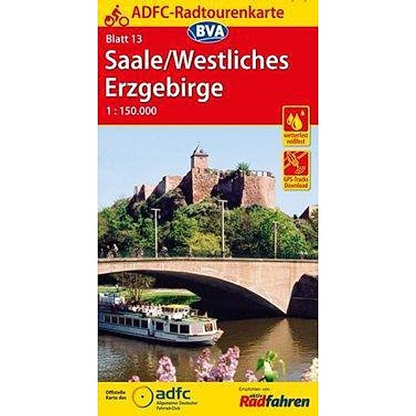 ADFC-Radtourenkarte Saale, Westliches Erzgebirge, 1 : 150.000, reiß- und wetterfest, GPS-Tracks Download