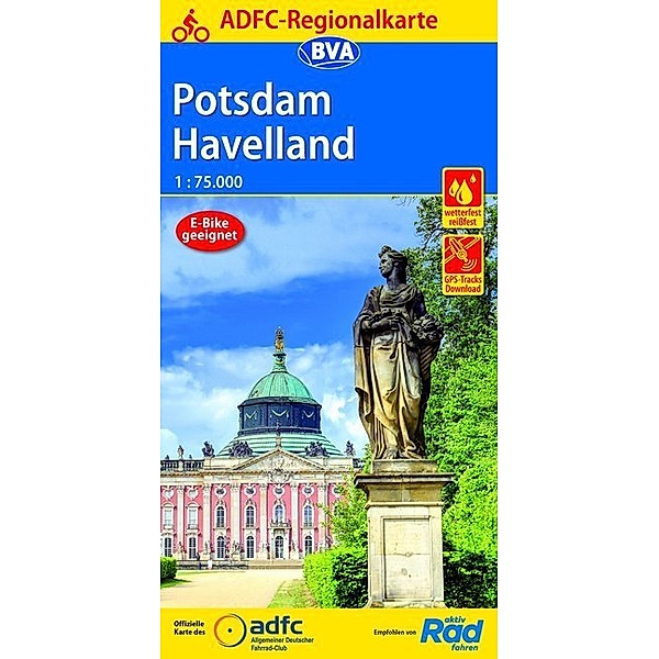 ADFC-Regionalkarte / ADFC-Regionalkarte Potsdam Havelland, 1:75.000, reiss- und wetterfest, GPS-Tracks Download