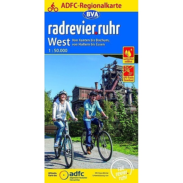 ADFC-Regionalkarte / ADFC-Regionalkarte radrevier.ruhr West, 1:50.000, reiß- und wetterfest, GPS-Tracks Download