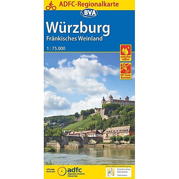 ADFC-Regionalkarte / ADFC-Regionalkarte Würzburg Fränkisches Weinland mit Tagestouren-Vorschlägen, 1:75.000, reiß- und wetterfest, GPS-Tracks Download