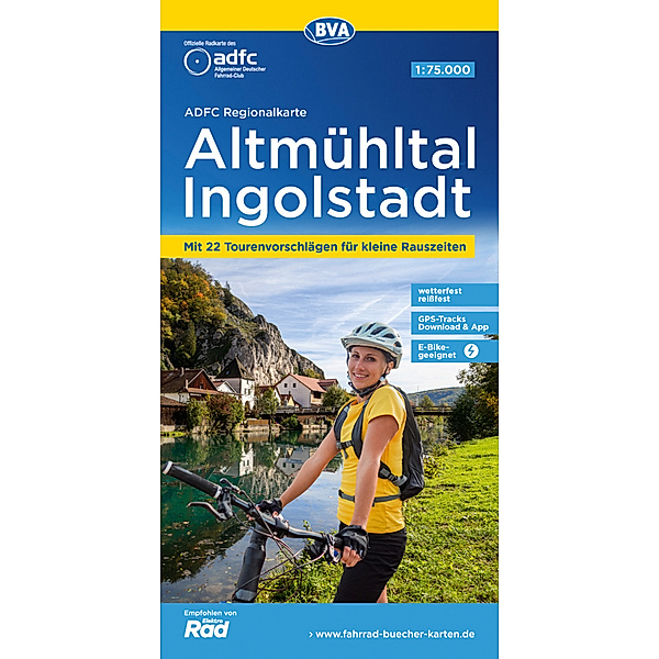 ADFC-Regionalkarte Altmühltal Ingolstadt, 1:75.000, mit Tagestourenvorschlägen, reiss- und wetterfest, GPS-Tracks Download