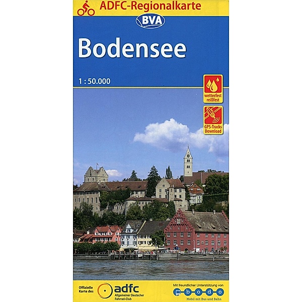 ADFC-Regionalkarte Bodensee, 1:50.000, reiß- und wetterfest, GPS-Tracks Download