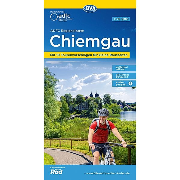 ADFC-Regionalkarte Chiemgau 1:75.000, mit Tagestourenvorschlägen, reiß- und wetterfest, E-Bike-geeignet, GPS-Tracks Download