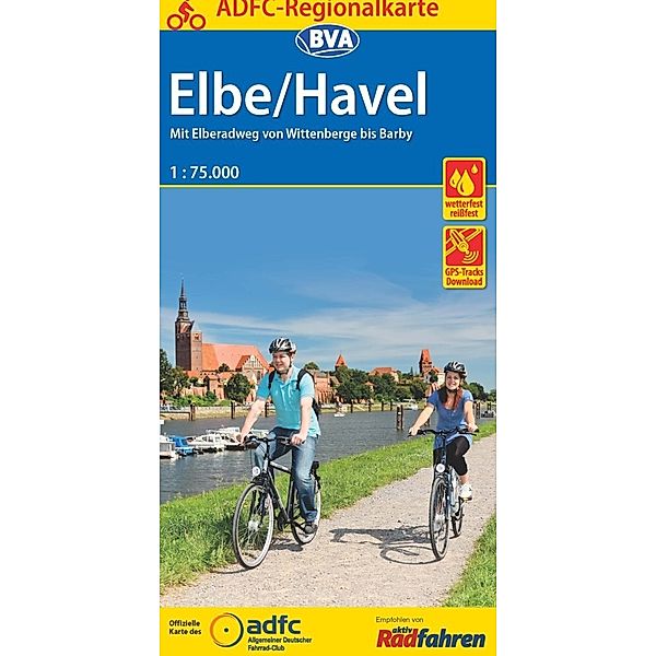 ADFC-Regionalkarte Elbe/Havel, 1:75.000, mit Tagestourenvorschlägen, reiß- und wetterfest, E-Bike-geeignet, mit Knotenpunkten, GPS-Tracks Download