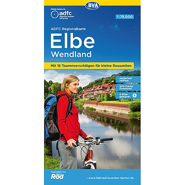 ADFC-Regionalkarte Elbe Wendland, 1:75.000, mit Tagestourenvorschlägen, reiss- und wetterfest, E-Bike-geeignet, GPS-Tracks Download