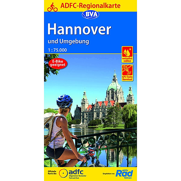 ADFC-Regionalkarte Hannover und Umgebung, 1:75.000, reiß- und wetterfest, GPS-Tracks Download