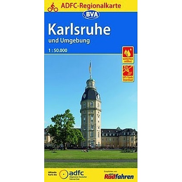 ADFC Regionalkarte Karlsruhe und Umgebung mit Tagestouren-Vorschläge 1:50.000, reiß- und wetterfest, GPS-Tracks Download