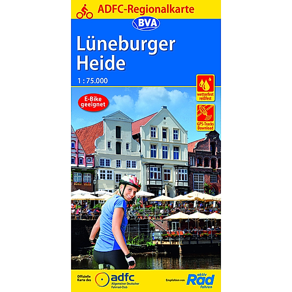 ADFC-Regionalkarte Lüneburger Heide, 1:75.000, mit Tagestourenvorschlägen, reiss- und wetterfest, E-Bike-geeignet, GPS-Tracks Download