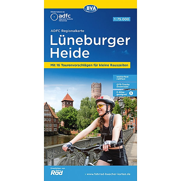 ADFC-Regionalkarte Lüneburger Heide, 1:75.000, mit Tagestourenvorschlägen, reiss- und wetterfest, E-Bike-geeignet, GPS-Tracks Download