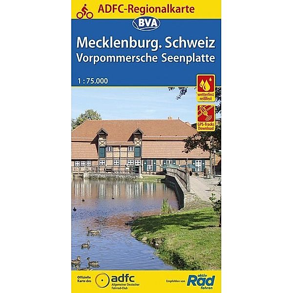 ADFC-Regionalkarte Mecklenburgische Schweiz Vorpommersche Seenplatte, 1:75.000