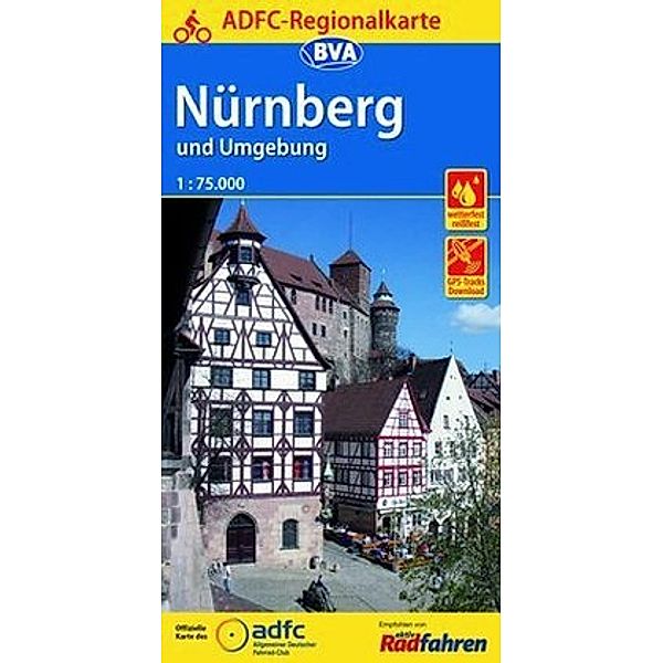 ADFC Regionalkarte Nürnberg und Umgebung mit Tagestouren-Vorschlägen, 1:75.000, reiß- und wetterfest, GPS-Tracks Downloa