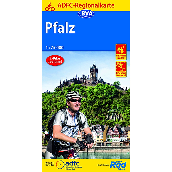 ADFC-Regionalkarte Pfalz, 1:75.000, reiss- und wetterfest, GPS-Tracks Download