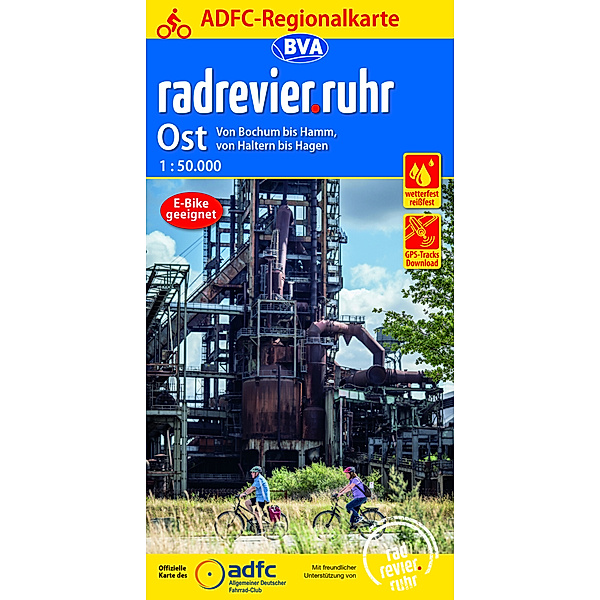ADFC-Regionalkarte radrevier.ruhr Ost, 1:50.000, reiß- und wetterfest, GPS-Tracks Download