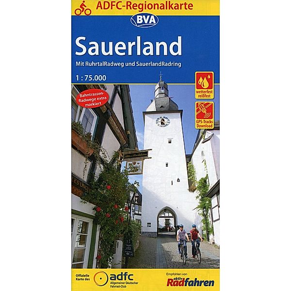 ADFC-Regionalkarte Sauerland mit Tagestouren-Vorschlägen