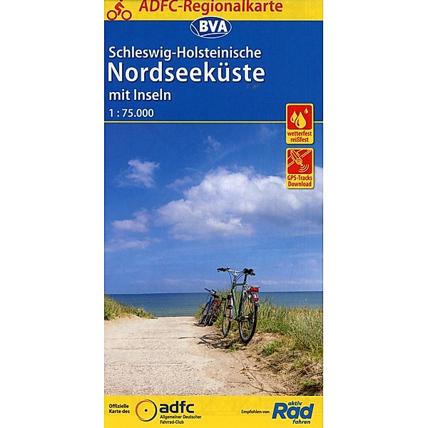 ADFC-Regionalkarte Schleswig-Holsteinische Nordseeküste mit Inseln 1:75.000