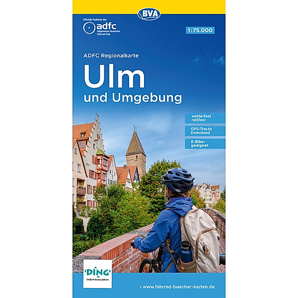 ADFC-Regionalkarte Ulm und Umgebung, 1:75.000, reiß- und wetterfest, GPS-Tracks Download