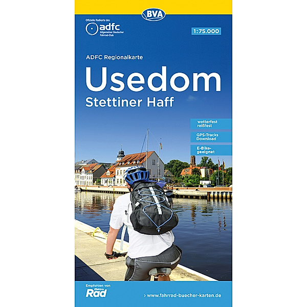 ADFC-Regionalkarte Usedom Stettiner Haff, 1:75.000, reiß- und wetterfest, GPS-Tracks Download