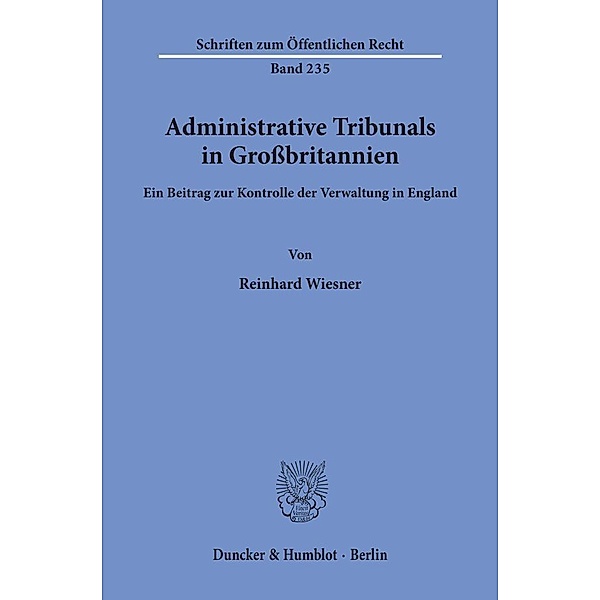 Administrative Tribunals in Großbritannien., Reinhard Wiesner