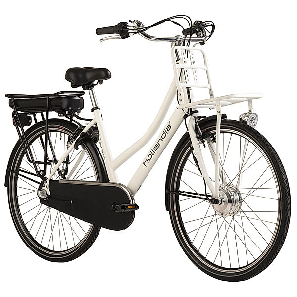 Adore E-Citybike Damen Hollandia Carry on 28'' E-Bike 3 Gänge (Farbe: weiß, Größe: 51 cm)