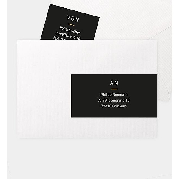 Adressaufkleber Handlettering, Kombi-Adressaufkleber (160 x 50mm)