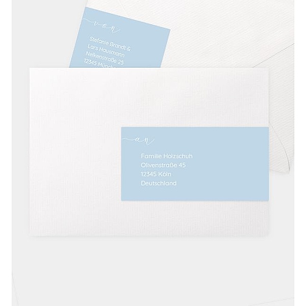 Adressaufkleber Himmlisch · Blau, Kombi-Adressaufkleber (160 x 50mm)