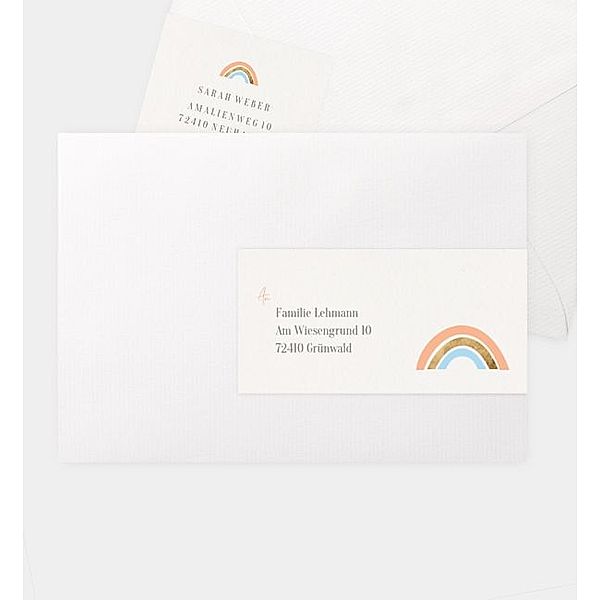 Adressaufkleber Regenbogen, Kombi-Adressaufkleber (160 x 50mm)