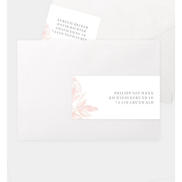 Adressaufkleber Rosenblüte, Kombi-Adressaufkleber (160 x 50mm)
