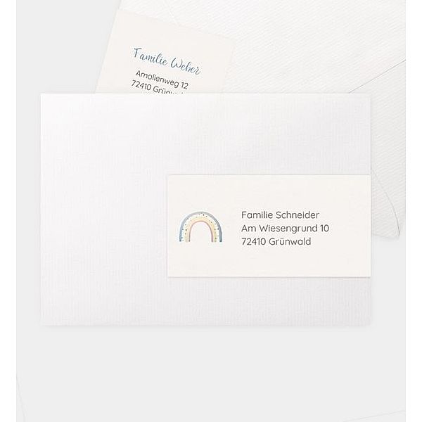 Adressaufkleber Soft Rainbow, Kombi-Adressaufkleber (160 x 50mm)