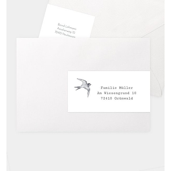 Adressaufkleber Swallow, Kombi-Adressaufkleber (160 x 50mm)
