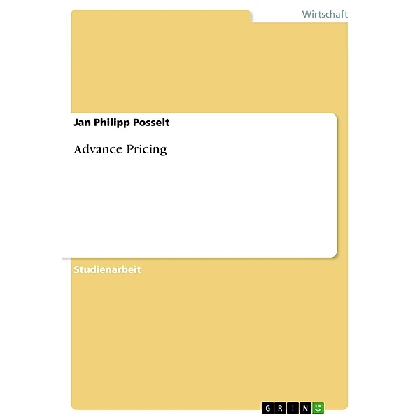 Advance Pricing, Jan Philipp Posselt