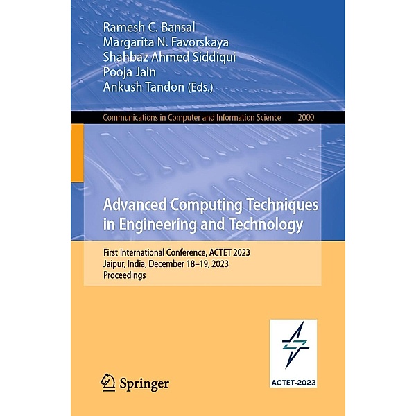 Advanced Computing Techniques in Engineering and Technology / Communications in Computer and Information Science Bd.2000