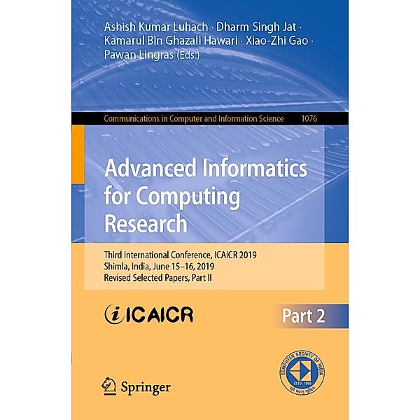 Advanced Informatics for Computing Research / Communications in Computer and Information Science Bd.1076