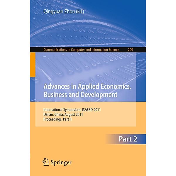 Advances in Applied Economics, Business and Development / Communications in Computer and Information Science Bd.209