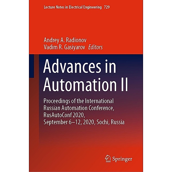 Advances in Automation II / Lecture Notes in Electrical Engineering Bd.729