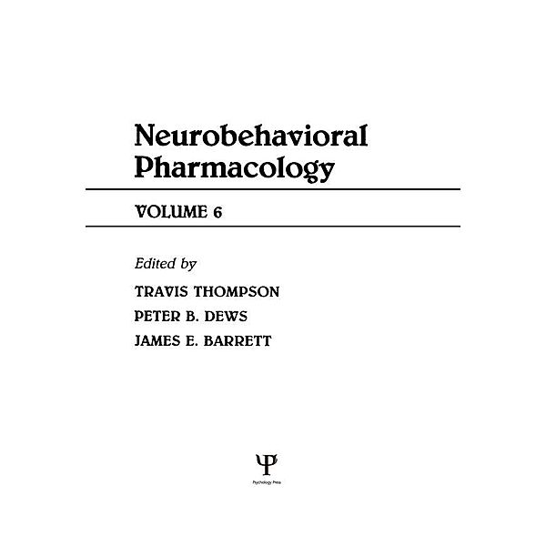 Advances in Behavioral Pharmacology