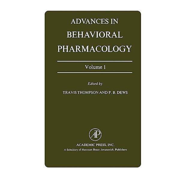 Advances in Behavioral Pharmacology