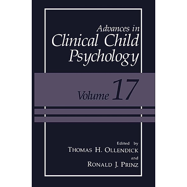 Advances in Clinical Child Psychology / Advances in Clinical Child Psychology Bd.17