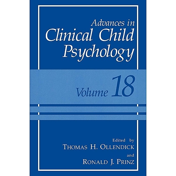 Advances in Clinical Child Psychology / Advances in Clinical Child Psychology Bd.18