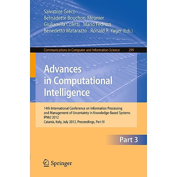 Advances in Computational Intelligence, Part III / Communications in Computer and Information Science Bd.299