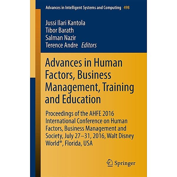 Advances in Human Factors, Business Management, Training and Education / Advances in Intelligent Systems and Computing Bd.498