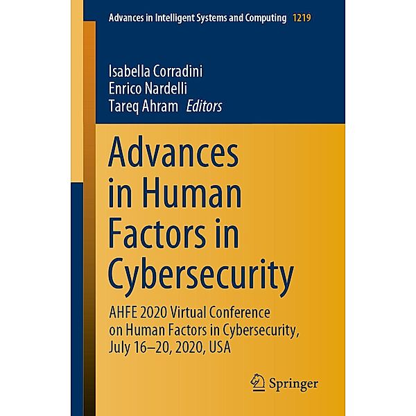 Advances in Human Factors in Cybersecurity / Advances in Intelligent Systems and Computing Bd.1219