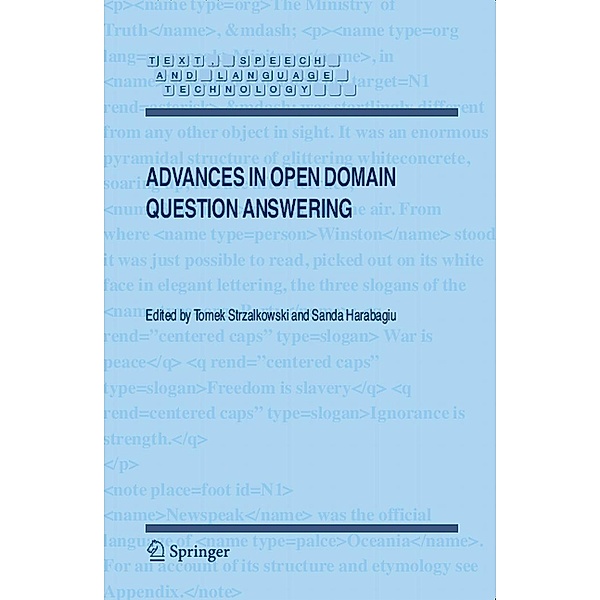 Advances in Open Domain Question Answering / Text, Speech and Language Technology Bd.32, Tomek Strzalkowski, Sanda Harabagiu