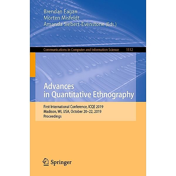 Advances in Quantitative Ethnography / Communications in Computer and Information Science Bd.1112
