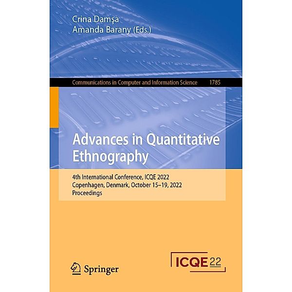 Advances in Quantitative Ethnography / Communications in Computer and Information Science Bd.1785