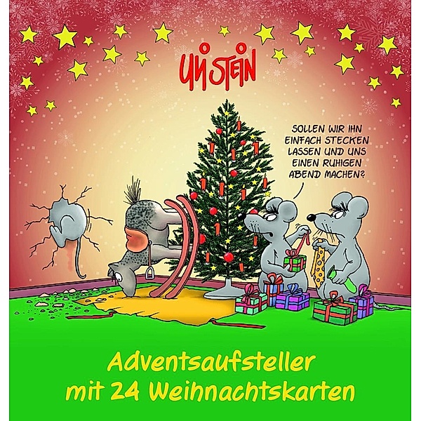 Adventsaufsteller mit 24 Weihnachtskarten, Uli Stein