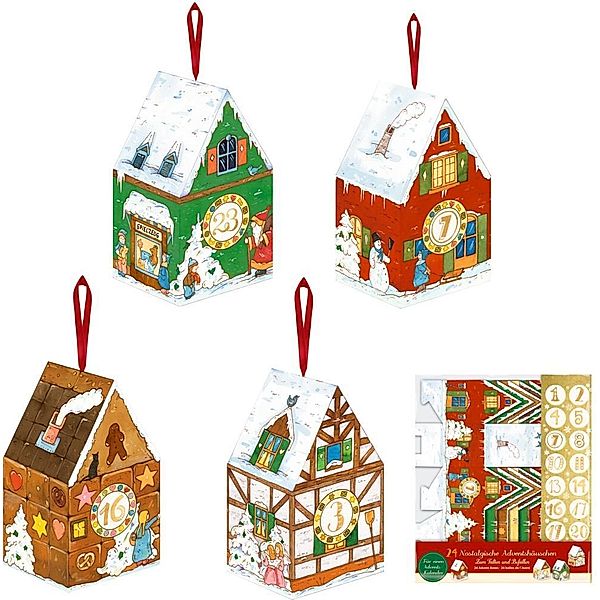 Adventskalender – 24 winterliche Adventshäuschen zum Befüllen