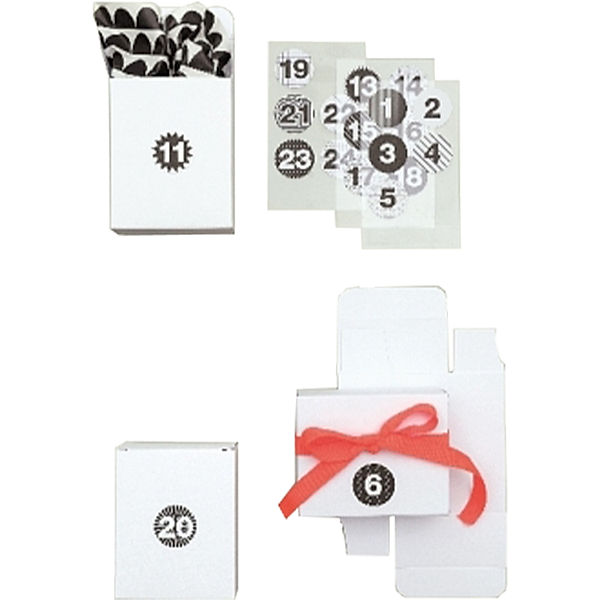 Adventskalender - Adventskalender Boxen Weiss, 24 Stück