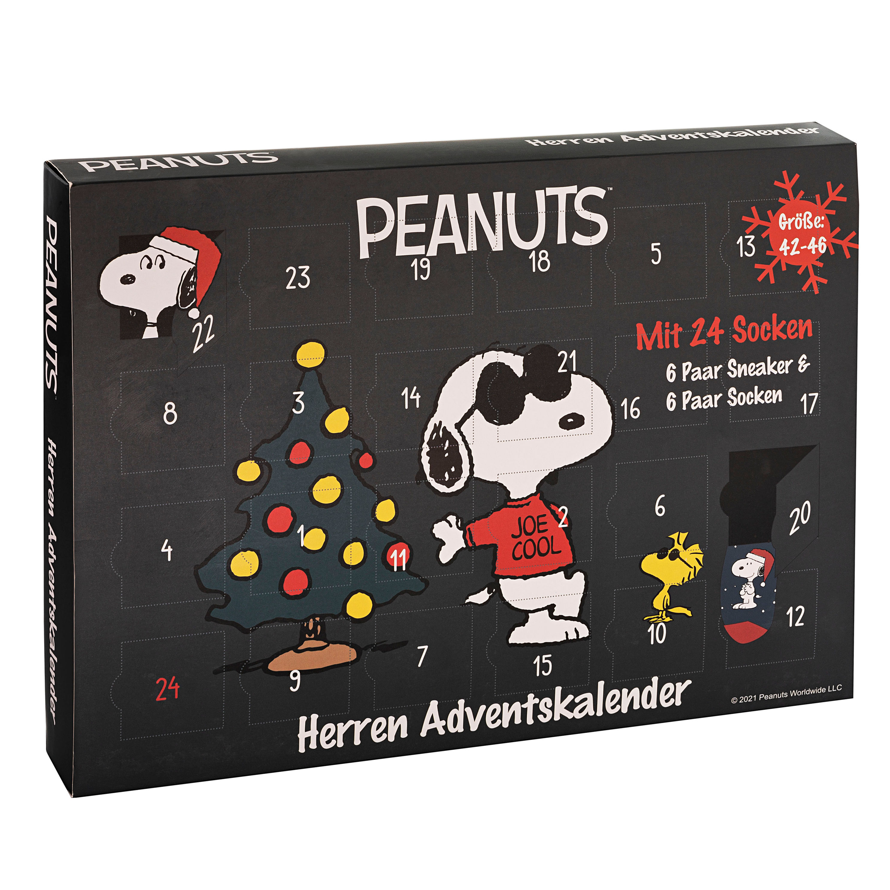 Adventskalender Herren Socken Peanuts Größe 42-46 - Kalender bestellen