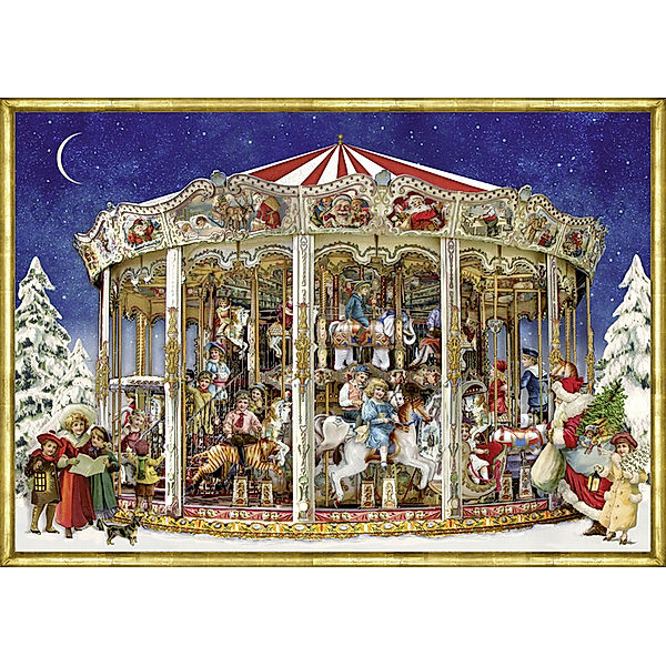 Adventskalender - Nostalgisches Weihnachtskarussell. Nostalgic Christmas Roundabout. Le manège nostalgique de Noël